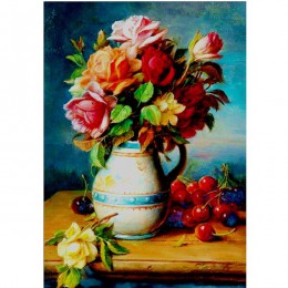 5D DIY w pełni z okrągłych diamentów malowanie wazon na kwiaty diament malarstwo cross stitch diament haft mozaika do dekoracji 
