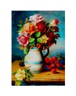 5D DIY w pełni z okrągłych diamentów malowanie wazon na kwiaty diament malarstwo cross stitch diament haft mozaika do dekoracji 