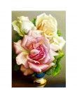 5D DIY w pełni z okrągłych diamentów malowanie wazon na kwiaty diament malarstwo cross stitch diament haft mozaika do dekoracji 