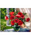 5D DIY w pełni z okrągłych diamentów malowanie wazon na kwiaty diament malarstwo cross stitch diament haft mozaika do dekoracji 