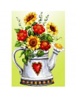 5D DIY w pełni z okrągłych diamentów malowanie wazon na kwiaty diament malarstwo cross stitch diament haft mozaika do dekoracji 