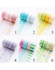 4 sztuk/partia taśmy Washi geometria śliczne Stripe klej dekoracyjny taśmy maskujące do dekoracji pamiętnik pamiętnik DIY taśmy 
