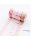 4 sztuk/partia taśmy Washi geometria śliczne Stripe klej dekoracyjny taśmy maskujące do dekoracji pamiętnik pamiętnik DIY taśmy 