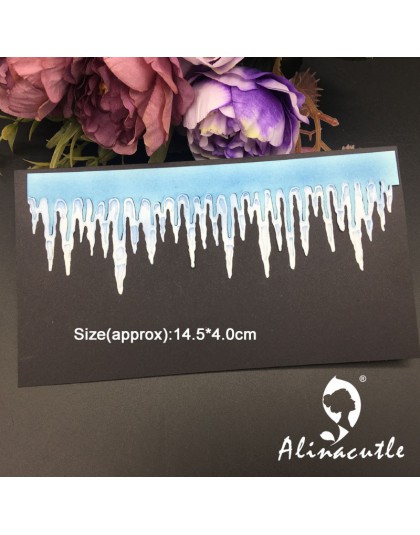 Matryca do cięcia metalu wycinana świąteczna zima sople lód papier do scrapbookingu rzemiosło do rękodzieła karty dziurkacz wykr
