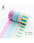 4 sztuk/partia taśmy Washi geometria śliczne Stripe klej dekoracyjny taśmy maskujące do dekoracji pamiętnik pamiętnik DIY taśmy 