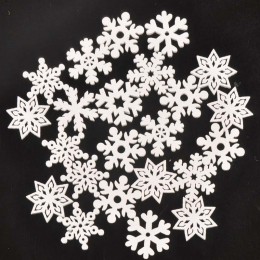50 sztuk mix ze wzorem śnieżynki na boże narodzenie białe drewniane Scrapbooking craft do dekoracji wnętrz diy Handmade 22mm MT2