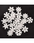 50 sztuk mix ze wzorem śnieżynki na boże narodzenie białe drewniane Scrapbooking craft do dekoracji wnętrz diy Handmade 22mm MT2