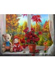AZQSD malowanie według wzoru kwiaty dekoracje do domu obrazy olejne według liczb na płótnie pełny zestaw DIY 50x40cm Handmade pr