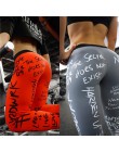 2019 nowych moda list legginsy z nadrukami kobiety Slim Fitness wysokiej talii elastyczne legginsy treningowe dla Gym Sport Runn