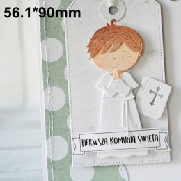 Angelical modląc się chłopiec i dziewczyna Metal wykrojniki modląc chłopiec i dziewczyna Die Cut na tworzenie kartek DIY dekorac