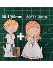 Angelical modląc się chłopiec i dziewczyna Metal wykrojniki modląc chłopiec i dziewczyna Die Cut na tworzenie kartek DIY dekorac