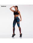 Moda tybetański niebieski kapitan walka legginsy push up do ćwiczeń Slim wysokiej talii Jeggings kobiety Sexy odzież sportowa le