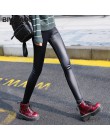 BIVIGAOS damskie zimowe ciepłe grube aksamitne Faux skórzane legginsy gotyckie legginsy Punk Rock Slim smukłe spodnie ołówkowe d