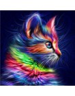 HUACAN pełna wiertła plac diament malarstwo Cross Stitch kot 5d diament mozaika diament haft zwierząt obraz ze strasu