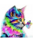 HUACAN pełna wiertła plac diament malarstwo Cross Stitch kot 5d diament mozaika diament haft zwierząt obraz ze strasu