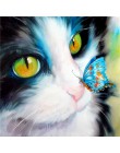 HUACAN pełna wiertła plac diament malarstwo Cross Stitch kot 5d diament mozaika diament haft zwierząt obraz ze strasu