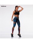 Moda tybetański niebieski kapitan walka legginsy push up do ćwiczeń Slim wysokiej talii Jeggings kobiety Sexy odzież sportowa le