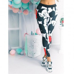 3D Mickey damskie legginsy rozciągliwe Fitness damskie spodnie dresowe Mickey legginsy gimnastyczne damskie spodnie Mickey damsk
