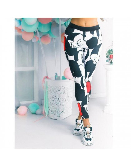 3D Mickey damskie legginsy rozciągliwe Fitness damskie spodnie dresowe Mickey legginsy gimnastyczne damskie spodnie Mickey damsk