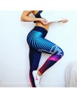 Kobiety legginsy Slim wysoka talia elastyczność legginsy fitness z nadrukiem legginsy oddychające spodnie damskie legginsy Push 
