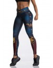 Moda tybetański niebieski kapitan walka legginsy push up do ćwiczeń Slim wysokiej talii Jeggings kobiety Sexy odzież sportowa le