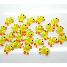 50 sztuk żywica żółta kaczka rzemiosło dekoracyjne Flatback Cabochon Scrapbooking Fit ozdoby koraliki spinki do włosów Diy