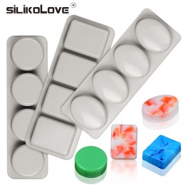 SILIKOLOVE DIY silikonowe do mydła formy na mydło wyrabiane ręcznie podejmowania formy 3D formy owalne okrągły kwadrat mydła for