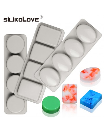 SILIKOLOVE DIY silikonowe do mydła formy na mydło wyrabiane ręcznie podejmowania formy 3D formy owalne okrągły kwadrat mydła for